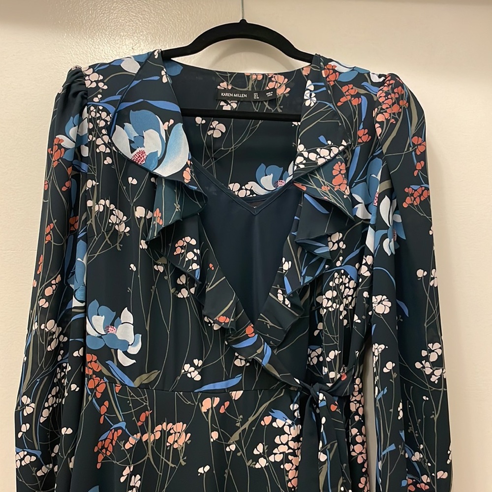 Karen Millen long wrap dress with silk mini